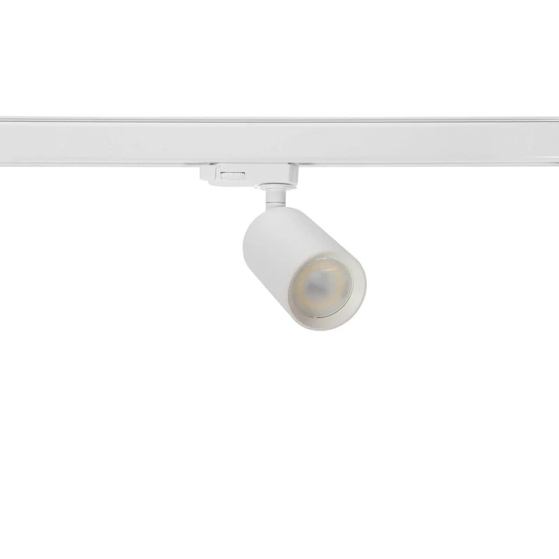 Faro GU10 per binario Trifase in alluminio Bianco