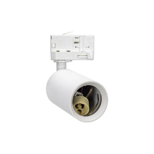 Faro GU10 per binario Trifase in alluminio Bianco