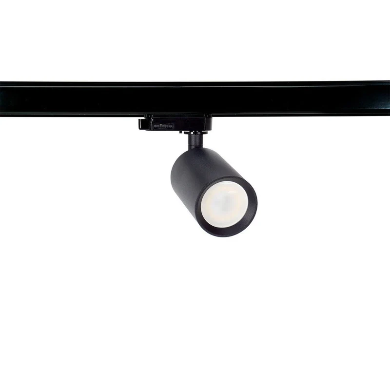 Faro GU10 per binario Trifase in alluminio Nero