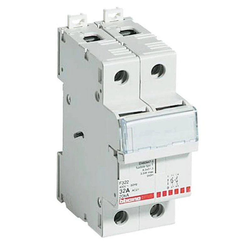 Bticino sezionatore portafusibile 2P 32A 500V 2 moduli DIN F322