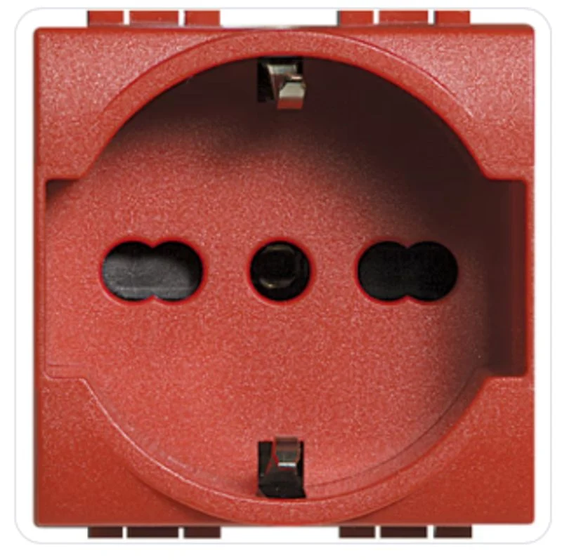 BTICINO L4140/16R - living int - presa std tedesco/italiaP30red
