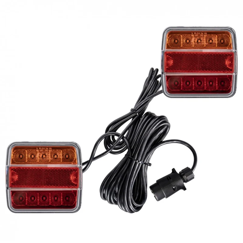 Kit di luci magnetiche quadrate per rimorchio con cavo da 7.5 m / 7 poli