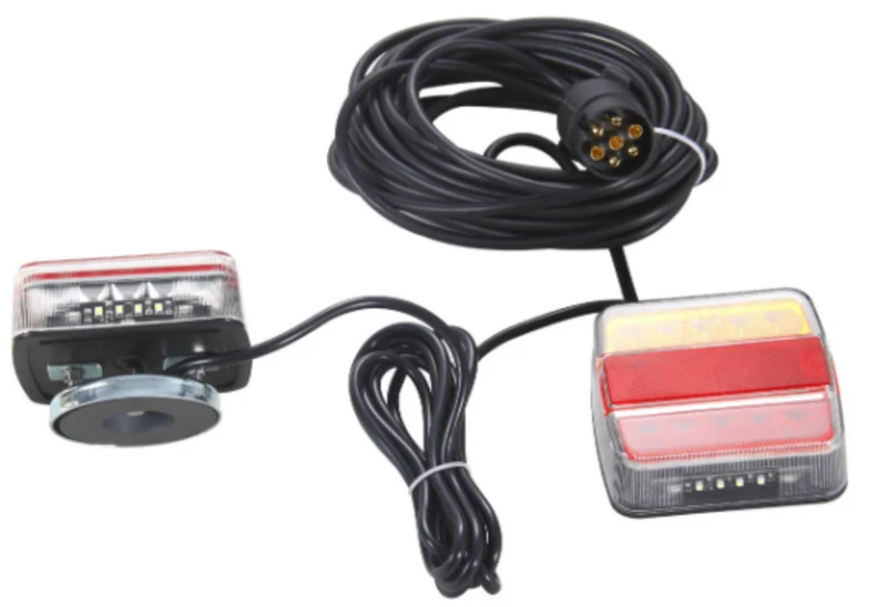Kit di luci magnetiche quadrate per rimorchio con cavo da 7.5 m / 7 poli