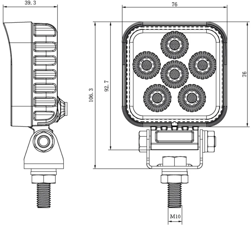 SWEDSTUFF 9W Mini Work Light with Strobe