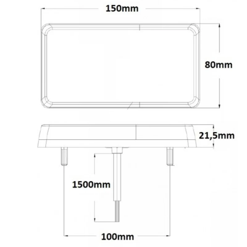 Lampada da rimorchio a LED Rettangolare