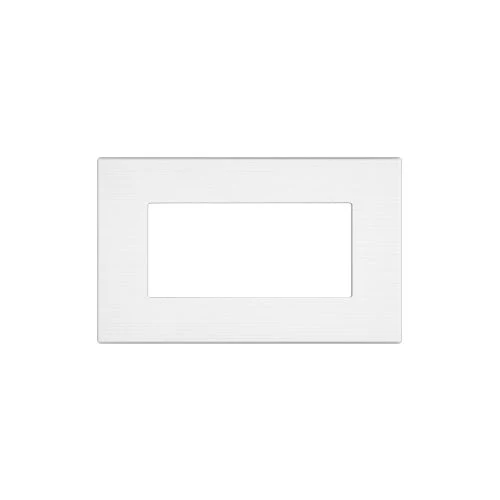 Placca Tecnopolimero Spazzolato JOY 4P Bianco - Compatibile con BTicino MATIX
