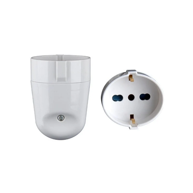 Presa Singola Schuko + 10/16A 2P+T Con Uscita Cavo Dritta Colore Bianco