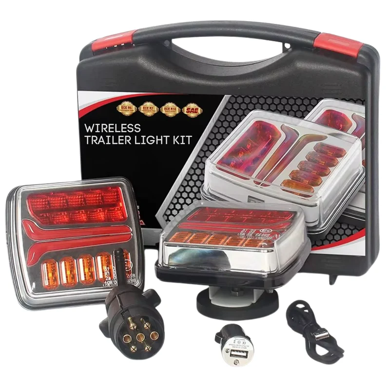 12V Wireless Trailer Light Kit Magnetic Mount / 7 Pole Connector