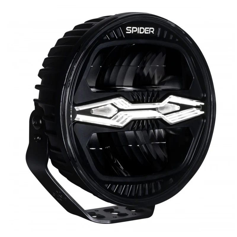 Faro tondo X-Spider Ninja con luci diurne a LED bianche e strobo / 9"