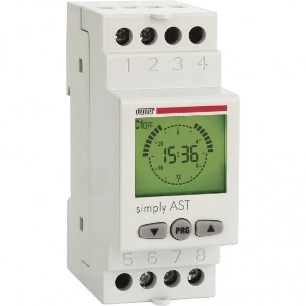 Interruttore Crepuscolare Astronomico Vemer Simply AST da Guida DIN – VE707600