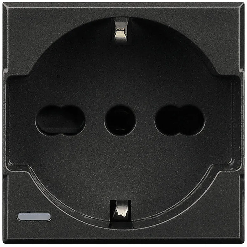 BTICINO HS4140/16 - Presa Standard Tedesco E Bipasso 10/16A 250 V Ac - Antracite - Axolute
