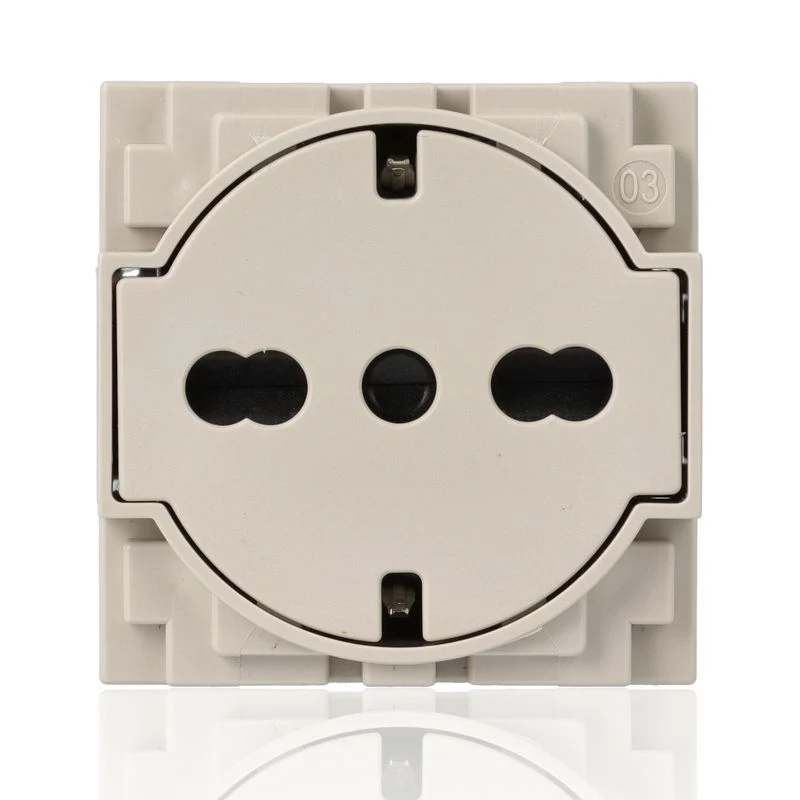 BTICINO KM4140A16F - Presa "Flat" Standard Tedesco E Bipasso 10/16A 250 V Ac - Sabbia - Now