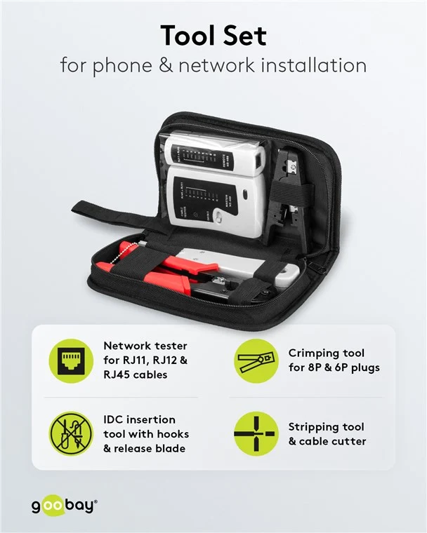 Kit di utensili per installazione di telefono e rete