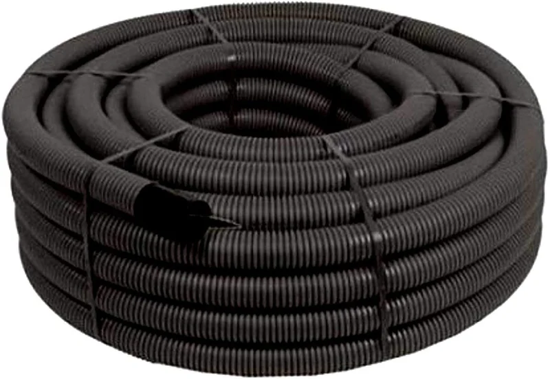 Tubo Corrugato Nero Banda Grigia DN50/63/75 Rotolo 50m Italiana Corrugati