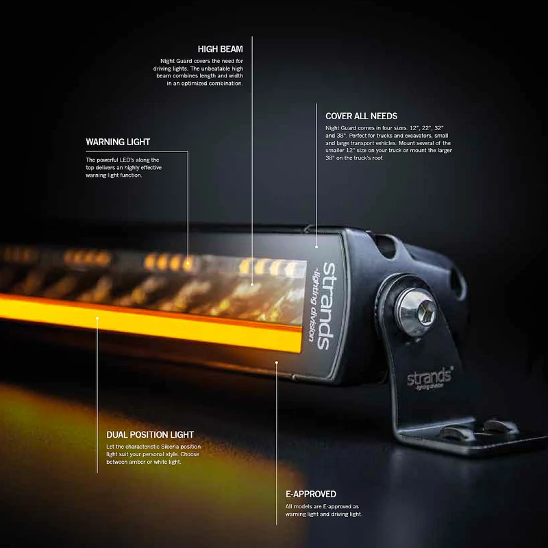 Strands Night Guard SR con luci stroboscopiche di avvertimento di pericolo / 32"