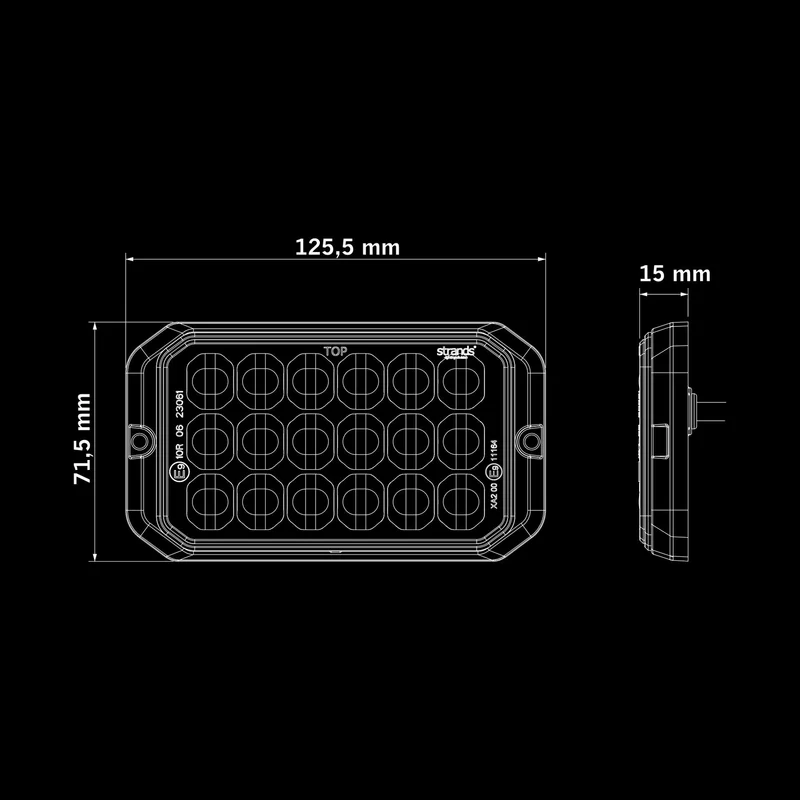 Strands Dark Knight Duo Strobe 18 LED Warning Light / Amber & White