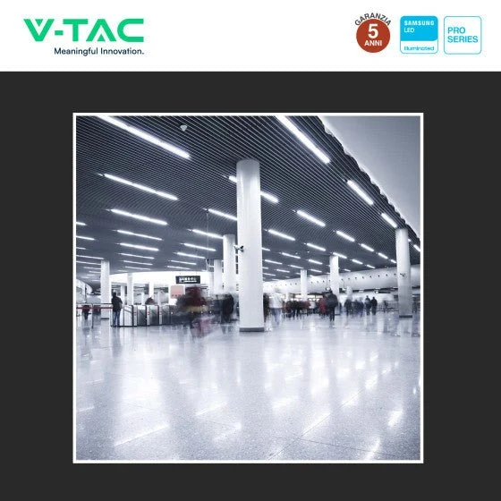 Tubo LED Prismatico Plafoniera 20W V-Tac Chip Samsung Lampadina 60cm - Disponibile Luce: Calda 3000K - Naturale 4000K - Fredda 6500K