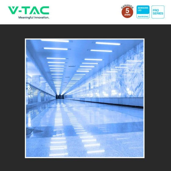 Tubo LED Prismatico Plafoniera 10W V-Tac Chip Samsung Lampadina 30cm - Disponibile Luce: Calda 3000K - Naturale 4000K - Fredda 6500K