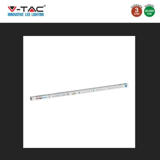 Tubo LED SMD Nano Plastic T8 G13 20W V-Tac Lampadina 150cm con Starter - Disponibile Luce: Calda 3000K - Naturale 4000K - Fredda 6500K