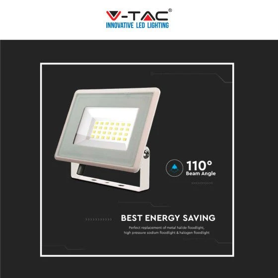 Faro LED Floodlight 20W V-TAC SMD IP65 Colore Bianco - Disponibile Luce: Calda 3000K, Naturale 4000K e Fredda 6500K