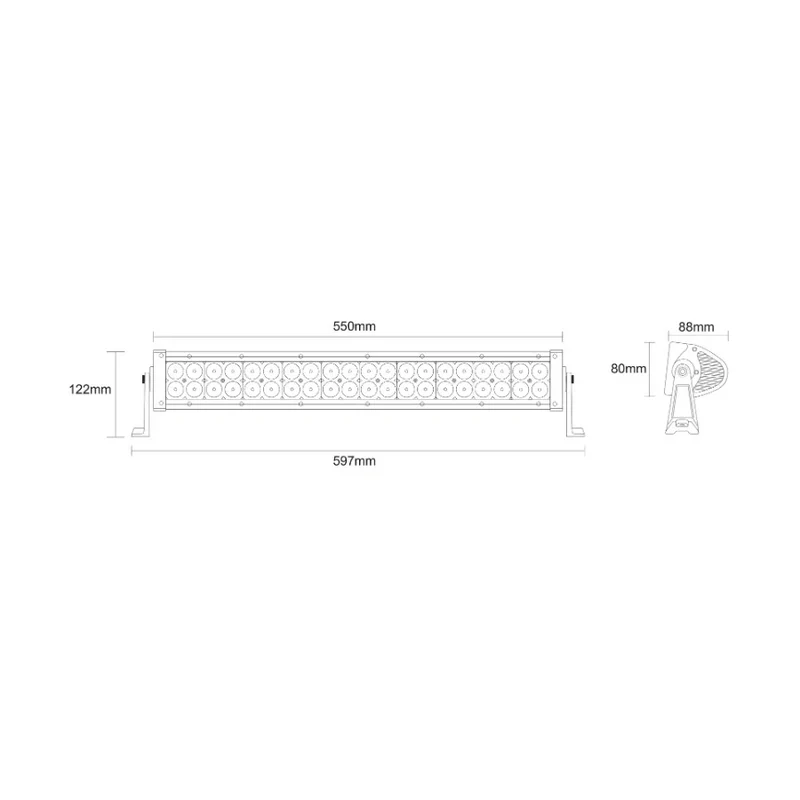 Barra luminosa a LED dritta / Fascio di inondazione / 60x LED / 550 mm