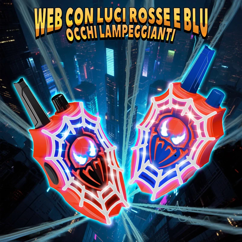 Mirthigig Walkie Talkie Bambini, Ragnatela con Luci e Occhi Lampeggianti, Giocattolo Gioco Bambino 3 4 5 6 7 8 10 11 Anni, Giocattoli Giochi Bambini 3-12 Anni, Natale Regalo Bimbo 3-12 Anni Maschio