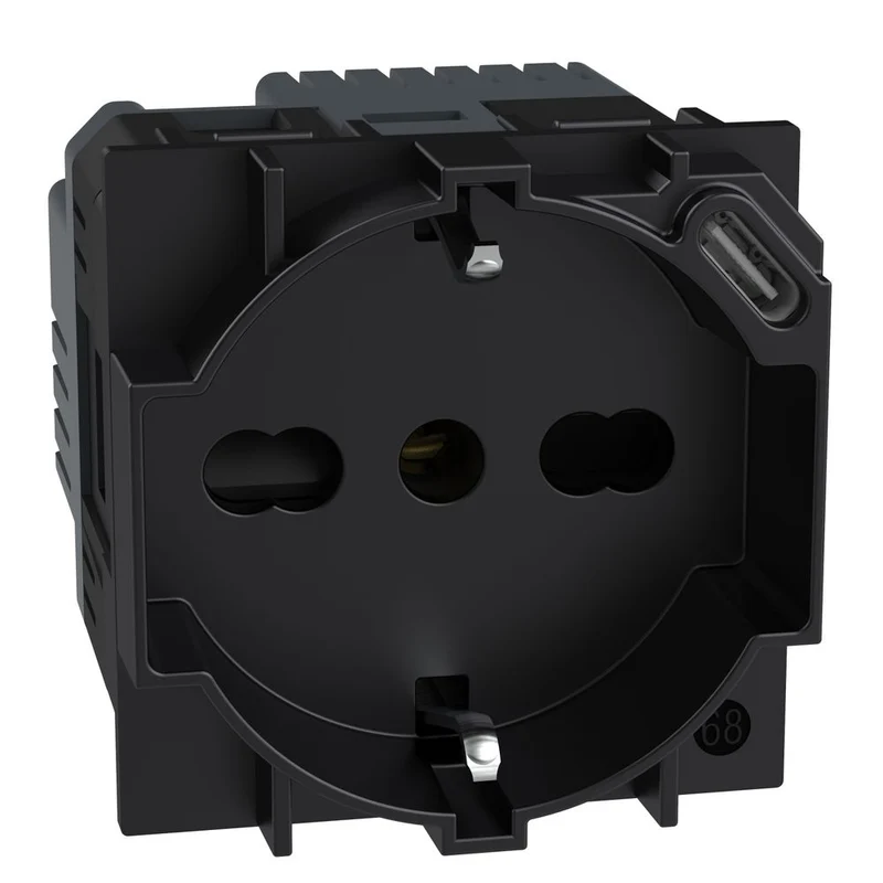 Bticino Living Now Presa standard Italia P40 con caricatore USB integrato Nero KG4140A16USB