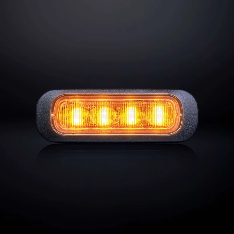 Luce stroboscopica Strands Dark Knight color ambra con lente trasparente