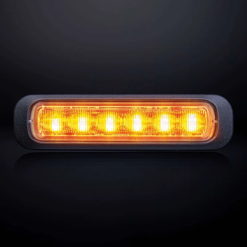 Luce stroboscopica Strands Dark Knight color ambra con lente trasparente