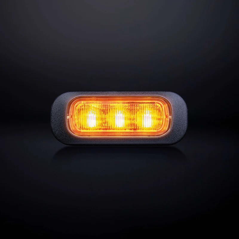 Luce stroboscopica Strands Dark Knight color ambra con lente trasparente