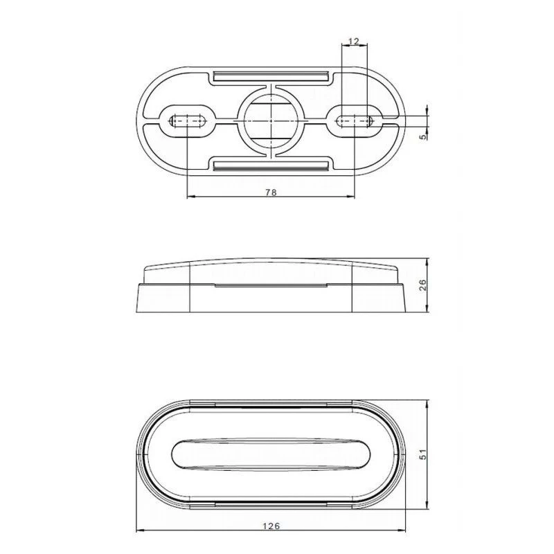 Fristom Front White Marker Light with LED Stripe