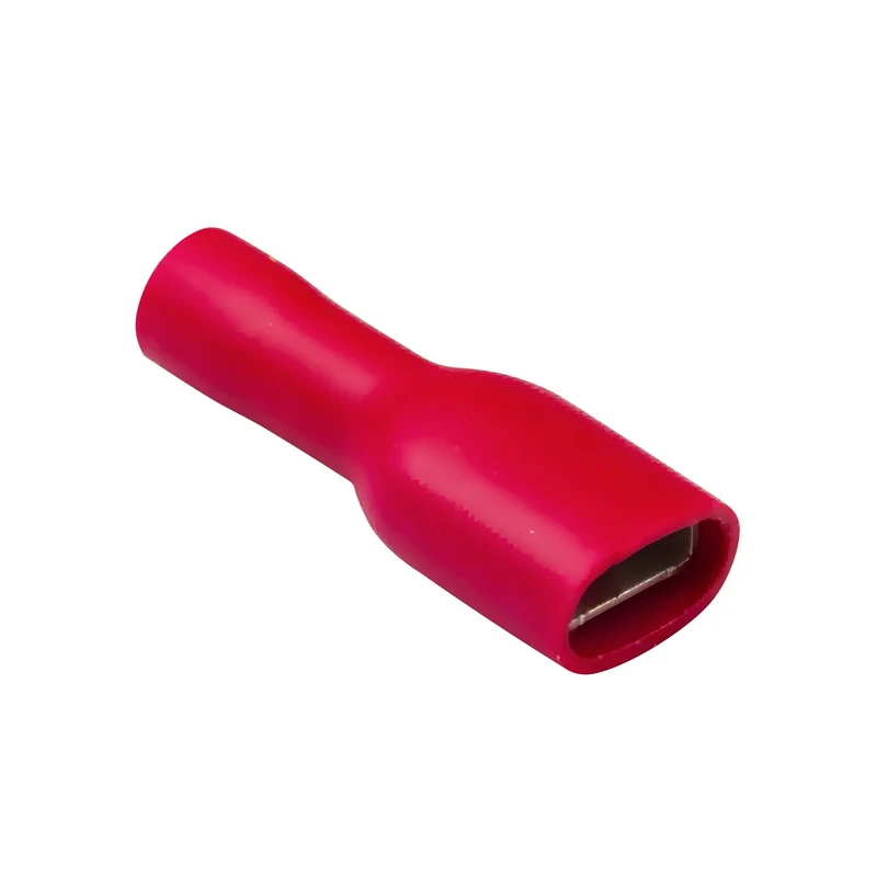 Red Fully Insulated 6.3mm Female Spade Terminal / Pack of 100