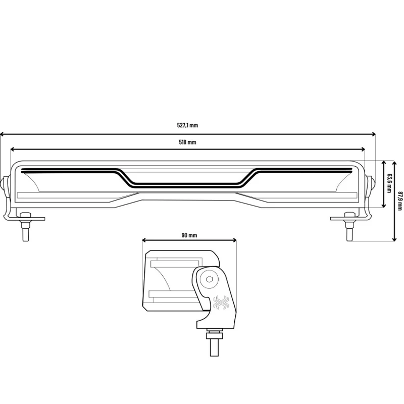 22" X-Spider Venom Light Bar with White DRL & Amber Strobe