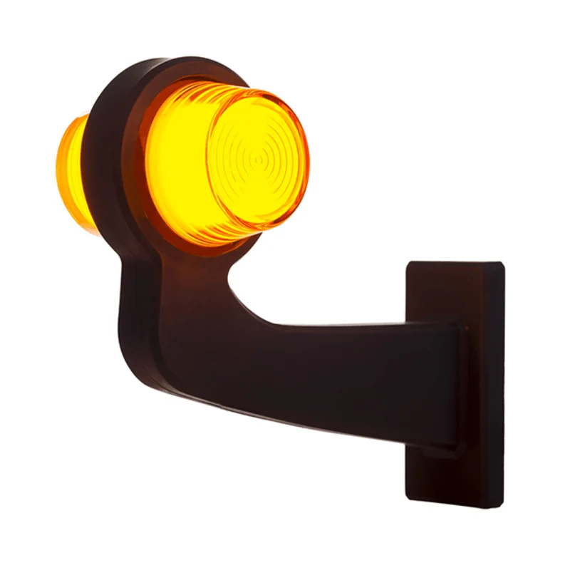 Faro di segnalazione danese vecchio stile con braccio lungo / Ambra e neon ambra