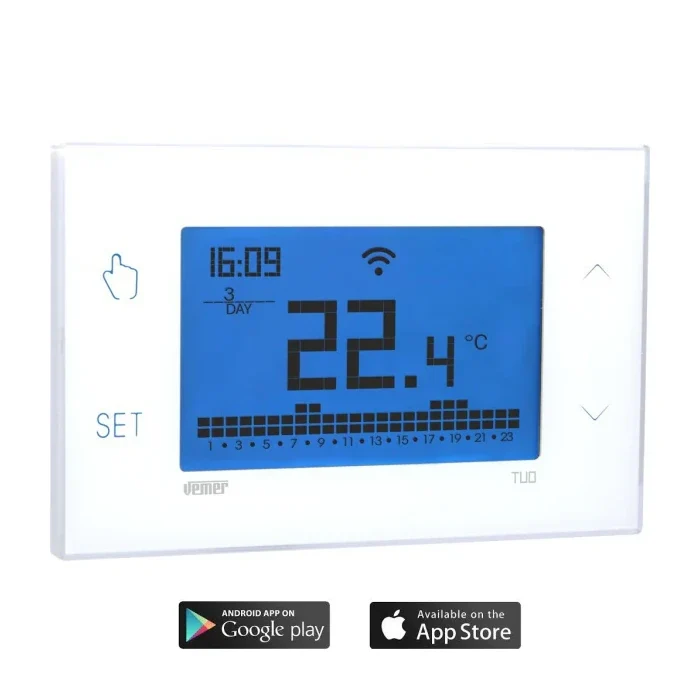 Cronotermostato Wi-Fi Vemer a Batteria Bianco da Parete – VE788600