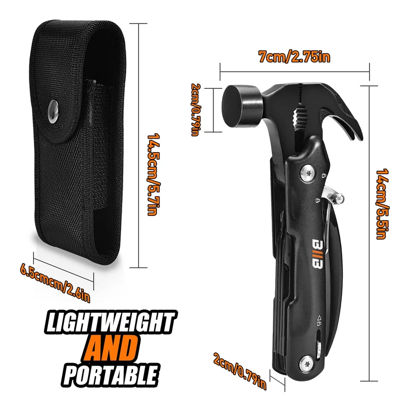 BIIB Regalo Uomo, 12 in 1 Multitool Gadget Utili, Idee Regalo Uomo Compleanno, Regali per Lui Attrezzo Multifunzione, Regalo Anniversario per Lui, Regali Natale Originali Regali Secret Santa