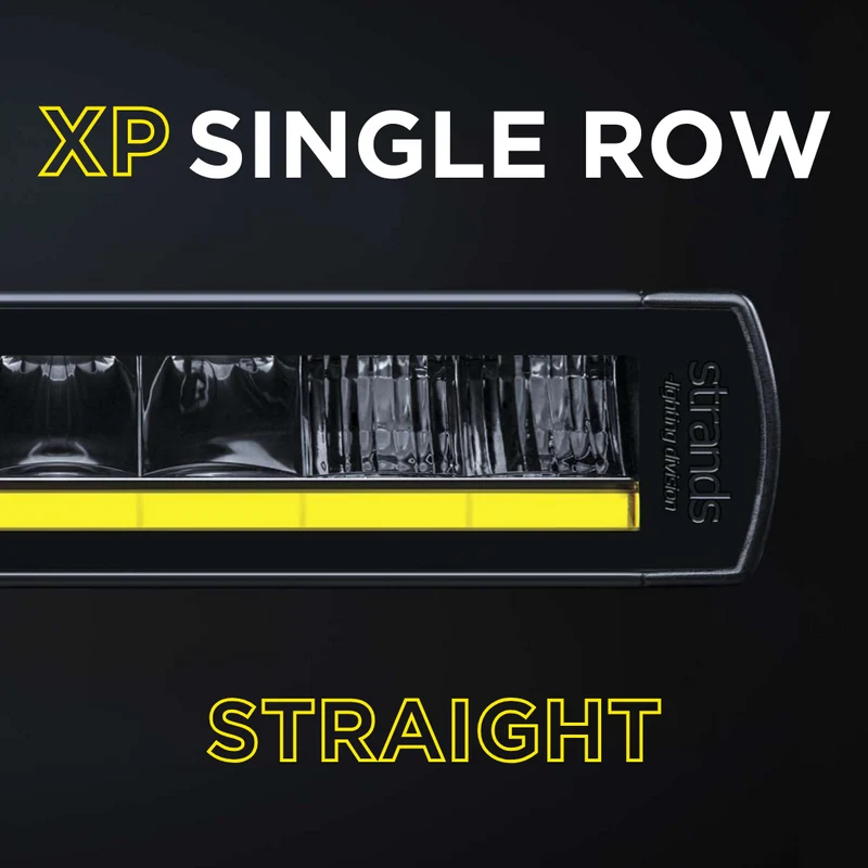 Barre luminose dritte Strands Siberia XP a fila singola con luce di posizione gialla/bianca