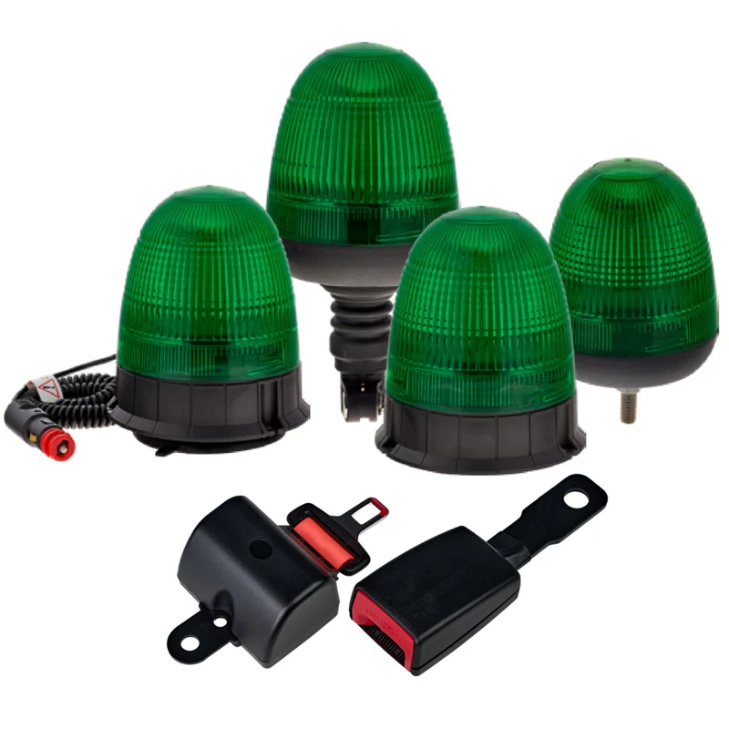 Lampeggiante verde LAP con cintura di sicurezza e fibbia