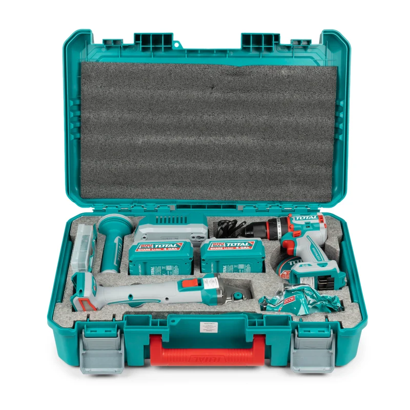 SET AVVITATORE 66 Nm e SMERIGLIATRICE ANGOLARE 115mm 1200 W CON BATTERIA CARICABATTERIA E ACCESSORI