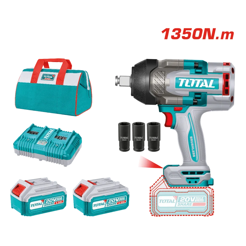 Avvitatore a impulsi 20 V attacco 3/4”, 1350 Nm