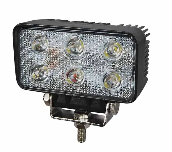 Rectangular 18W LED Work Light with 1100 Lumen Flood Beam