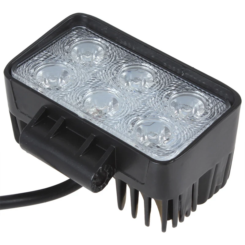 Rectangular 18W LED Work Light with 1100 Lumen Flood Beam