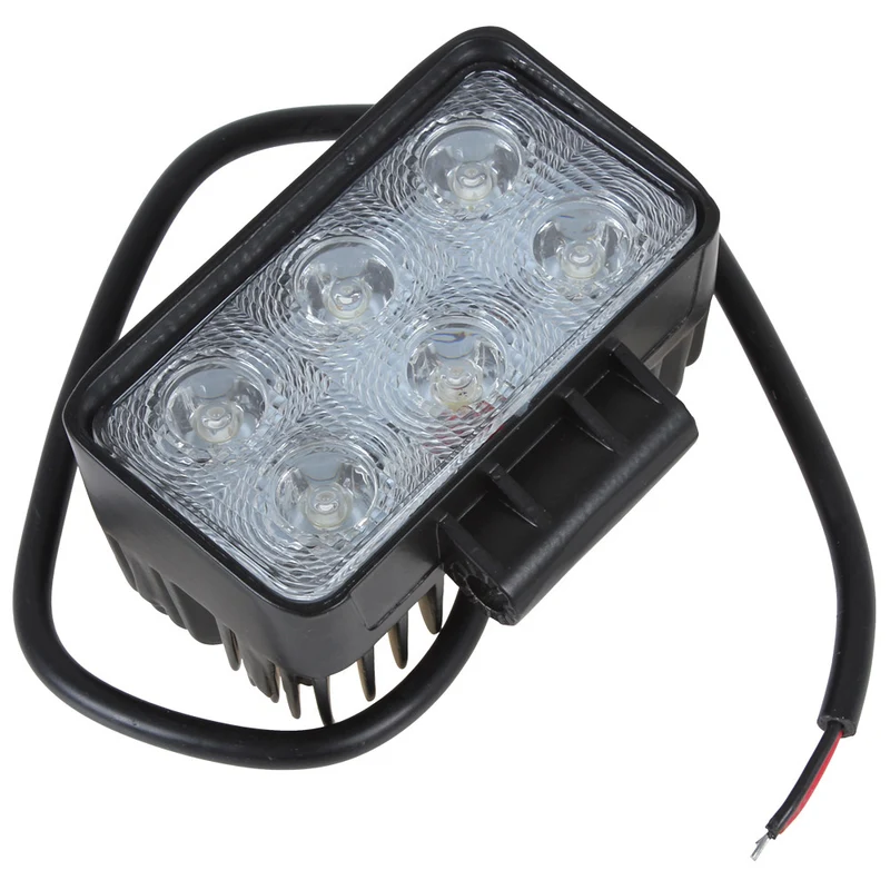 Rectangular 18W LED Work Light with 1100 Lumen Flood Beam