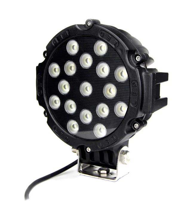 Black Heavy Duty Round LED Flood Lamp 3600 Lumen / 51W