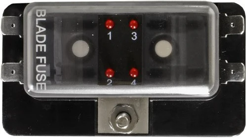 Standard Blade Fuse Box with LEDs Common Busbar / 6.3mm Blade Connection