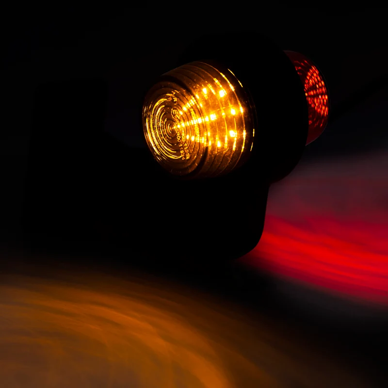 Luce di segnalazione a braccio lungo danese Old School / Lente scura / Ambra e rosso