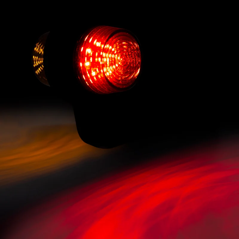 Luce di segnalazione a braccio lungo danese Old School / Lente scura / Ambra e rosso
