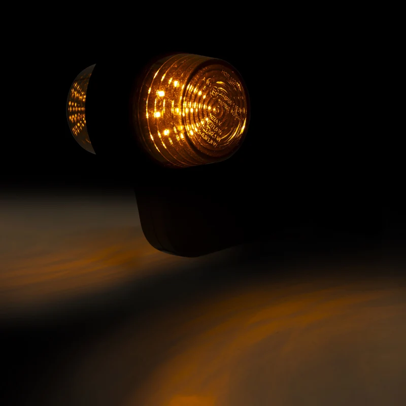 Old School Danish Long Arm Marker Light / Amber / Dark Lens