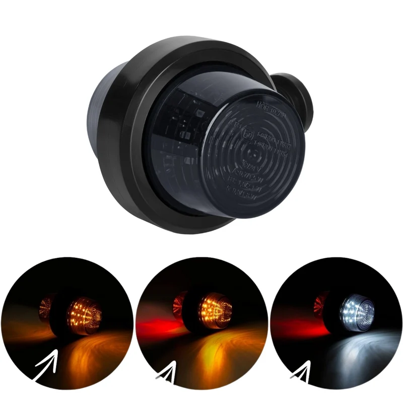 Old School Short Arm Danish Marker Lights with Dark Lens / Choose Colour