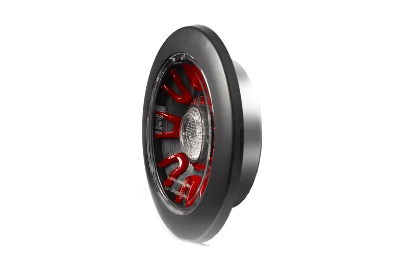 Fristom Dark Round Rear Light with Stop,Tail & Indicator / Black Cover